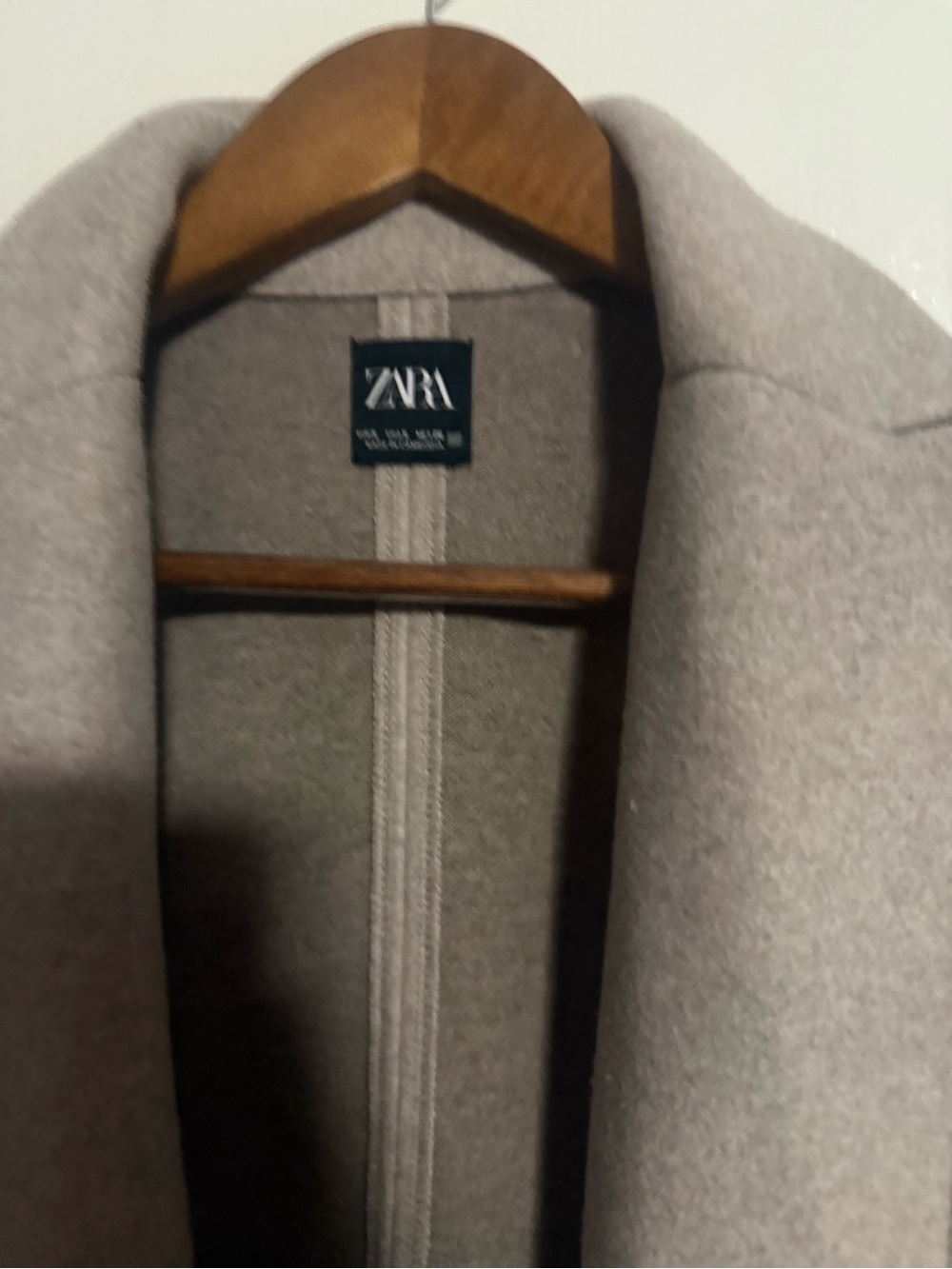 Zara Light Taupe Open-Front Long Coat - Picture 2 of 2